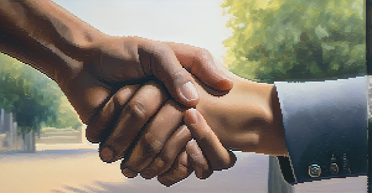 Close-up of a handshake between a coach and a client, symbolizing trust and connection.
