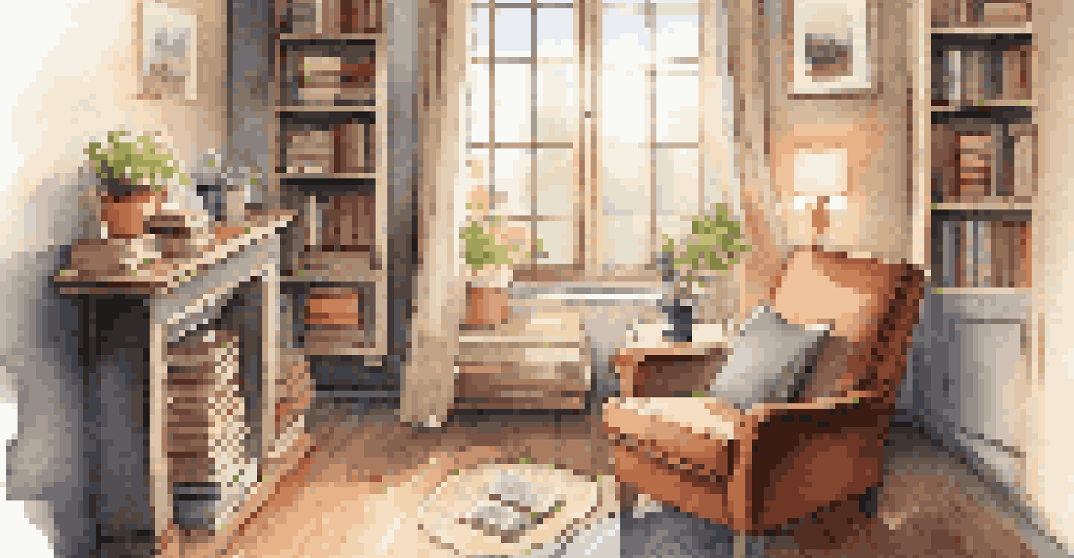 A cozy room with a chair by the window, filled with books and a cup of tea, creating a digital-free zone.