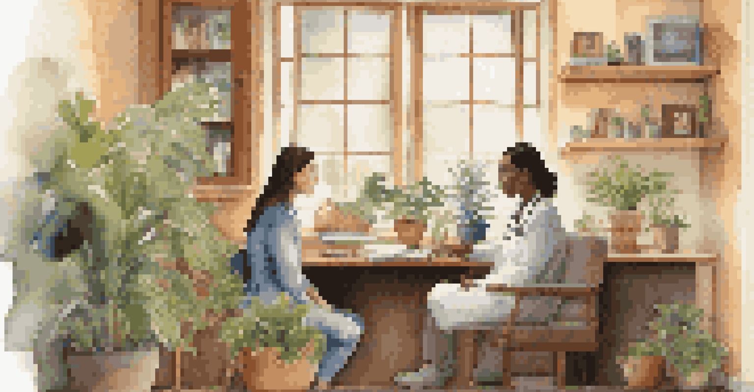 A healthcare provider and patient in a cozy office, engaged in a meaningful conversation about health beliefs.