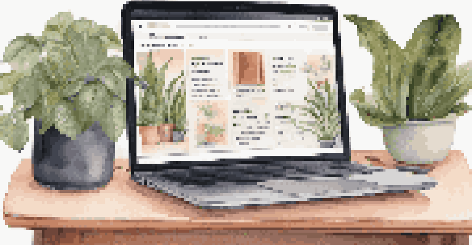 A laptop showing a digital wellness library with various resources on a stylish desk.
