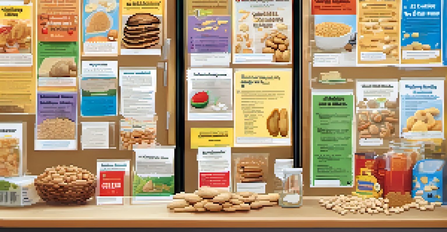 A colorful poster of common food allergens in a classroom setting.
