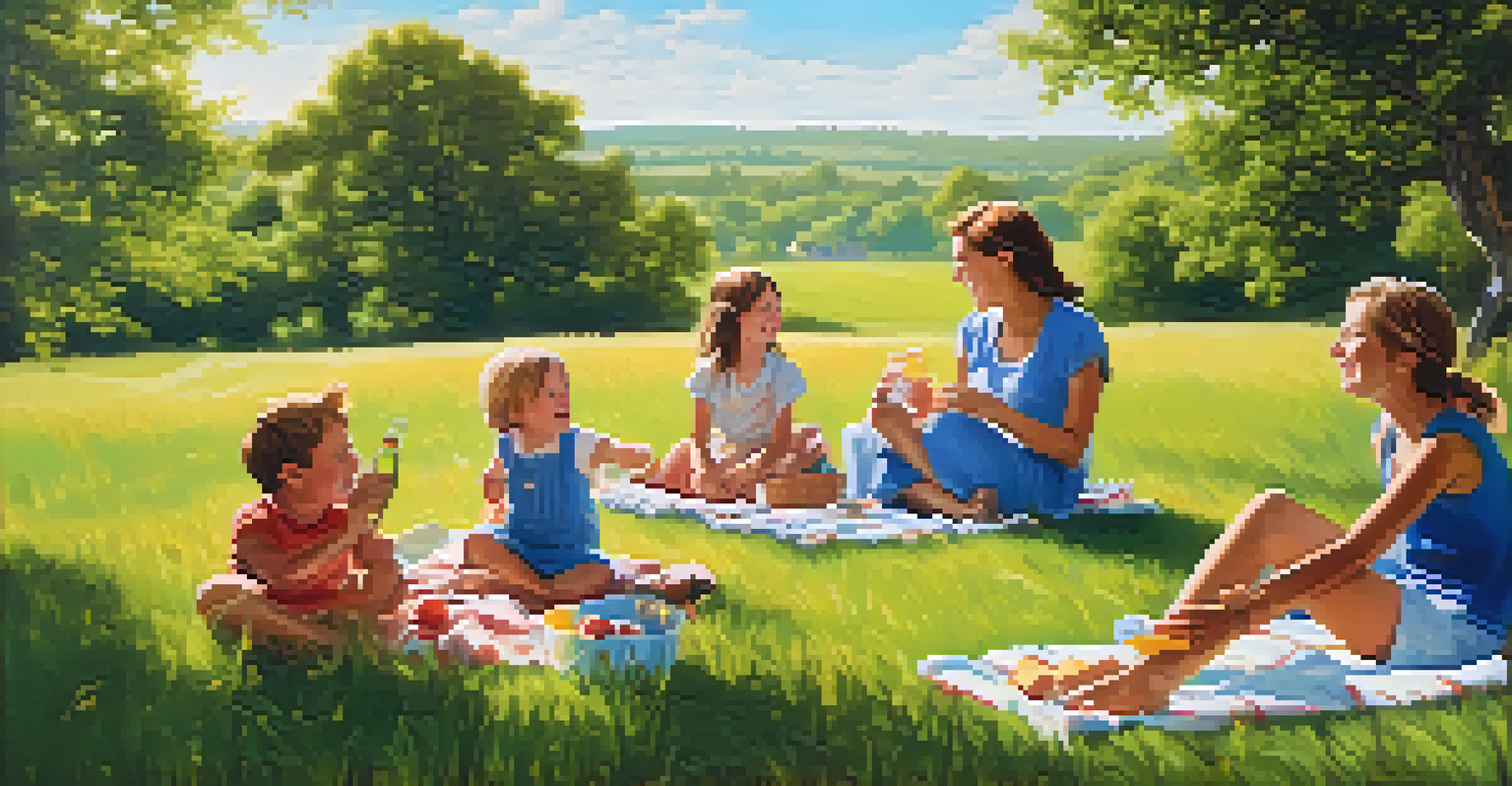 A family enjoying a picnic in a sunny field, representing the positive outcomes of vaccination.