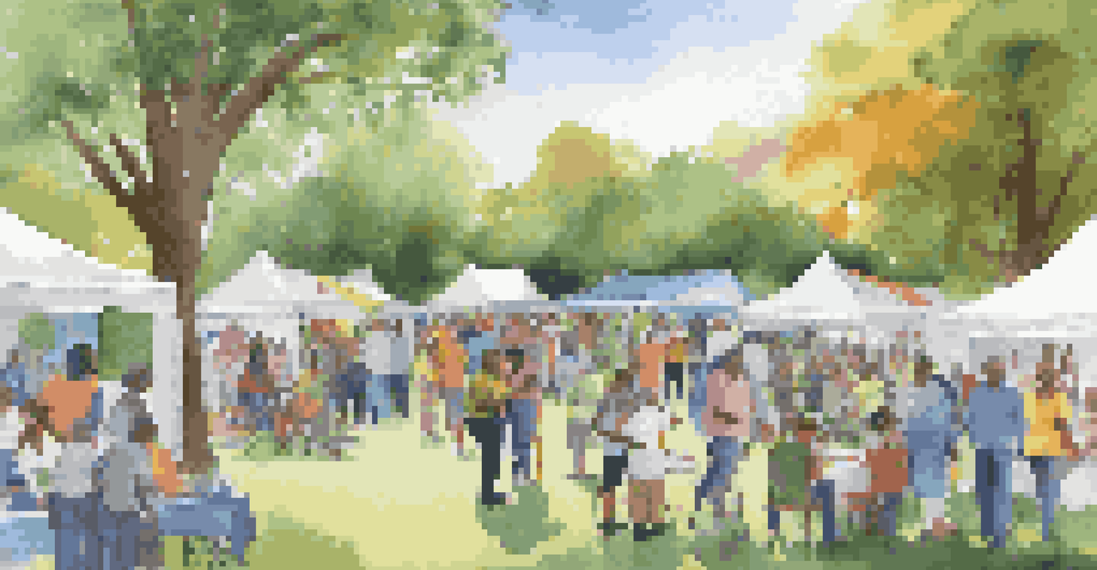 A community health fair in a park, featuring healthcare professionals providing services to diverse community members.