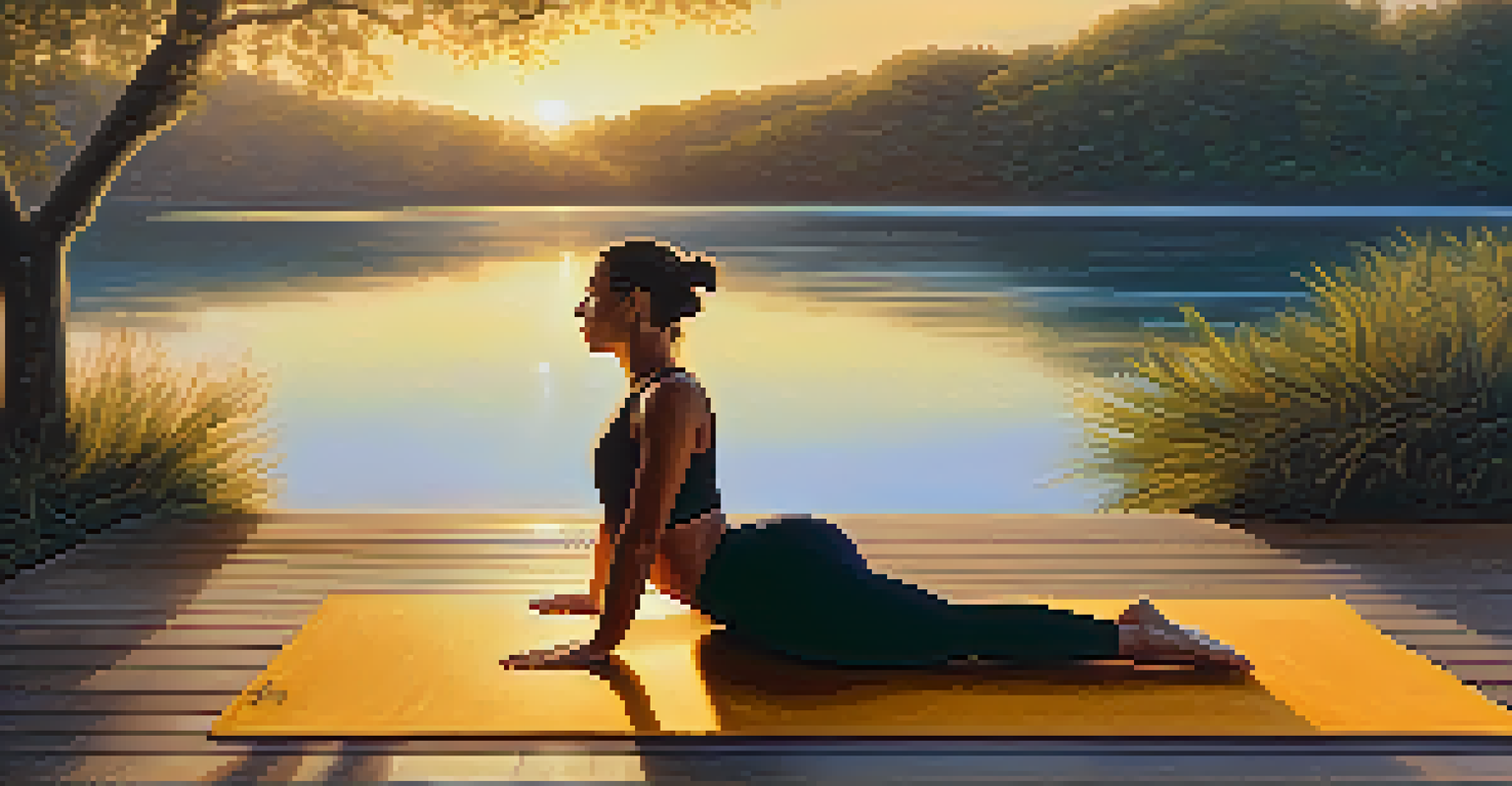 An athlete practicing yoga in a serene outdoor environment, emphasizing recovery and relaxation.