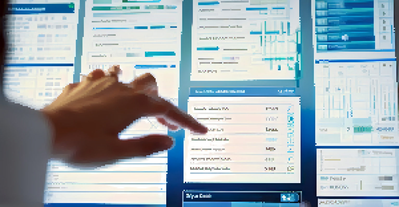 Close-up of a hand interacting with a touchscreen displaying electronic health records, highlighting patient data and technology.