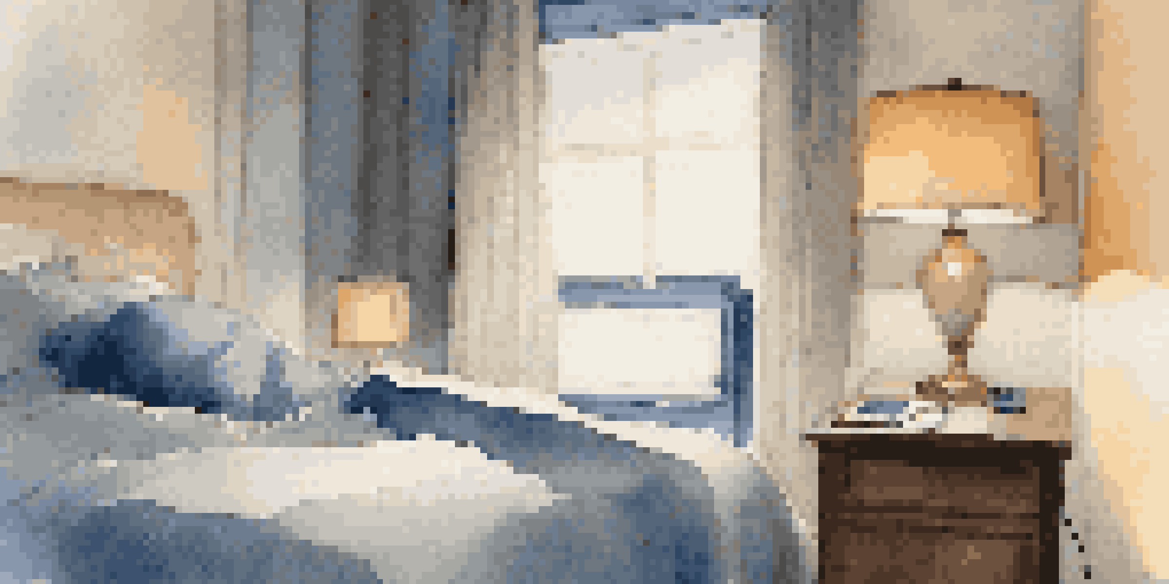 A peaceful bedroom with a shift worker sleeping in a smart sleep mask, surrounded by calming elements like a bedside lamp and sleep tracker.