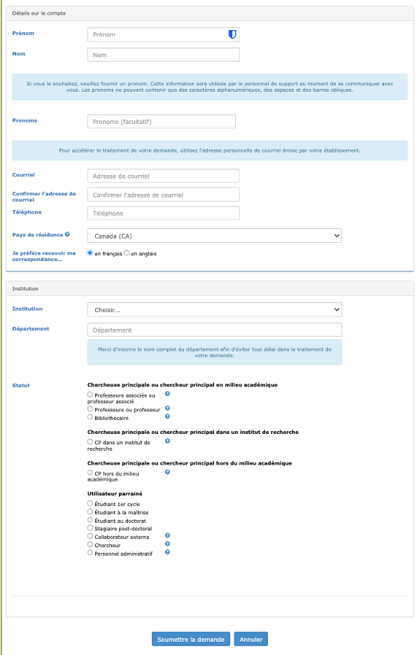 details sur le compte