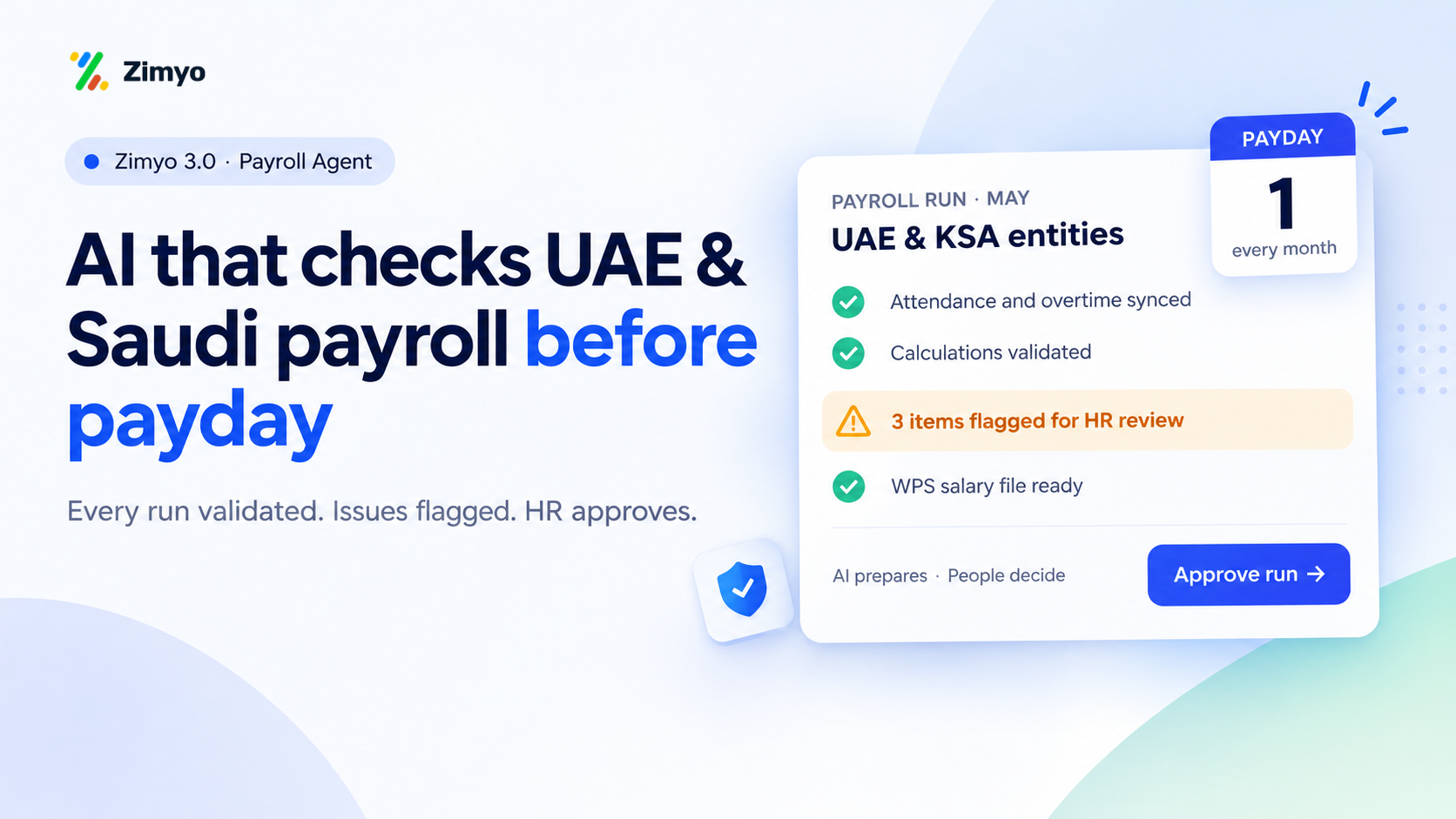 Zimyo Payroll Agent: AI That Checks UAE and Saudi Payroll Before Payday 