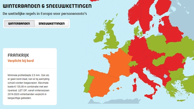 Winterbanden en sneeuwkettingen Frankrijk