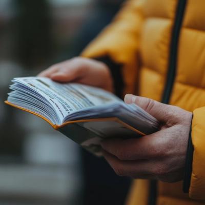 man met boekje in zijn handen