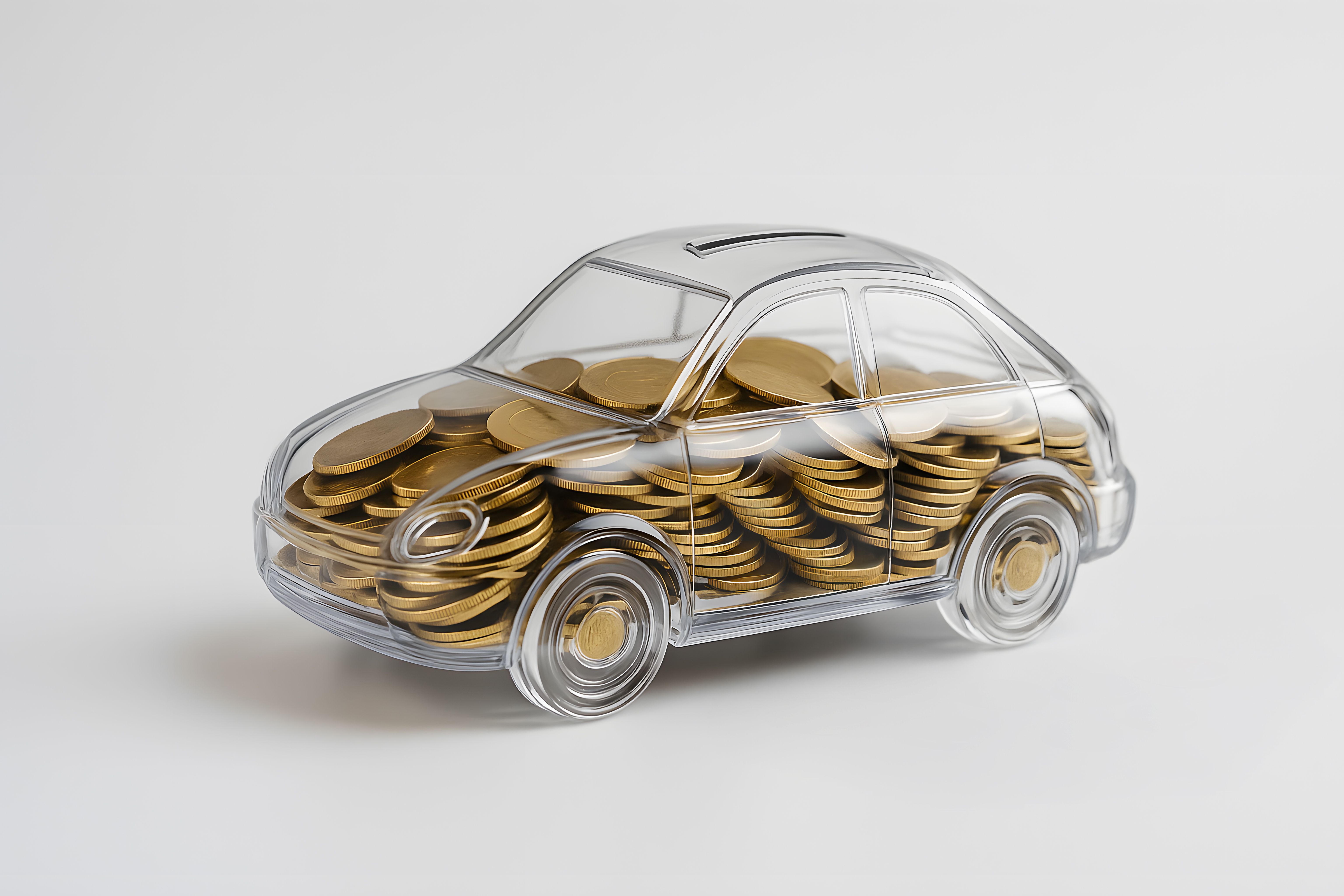 Autospaarpot met geld erin