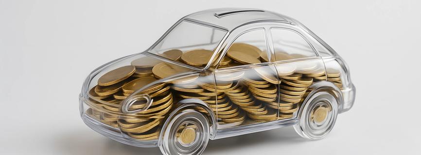 Autospaarpot met geld erin