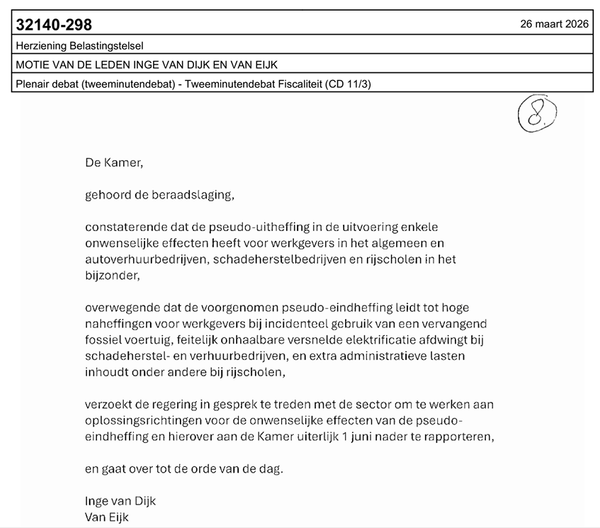 motie van dijk van eijk