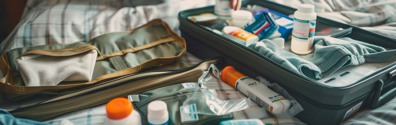 koffer en medicijnen