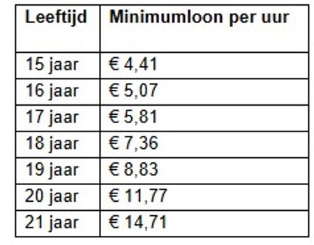 Wettelijk minimumuurloon tank en was per 1 januari 2026