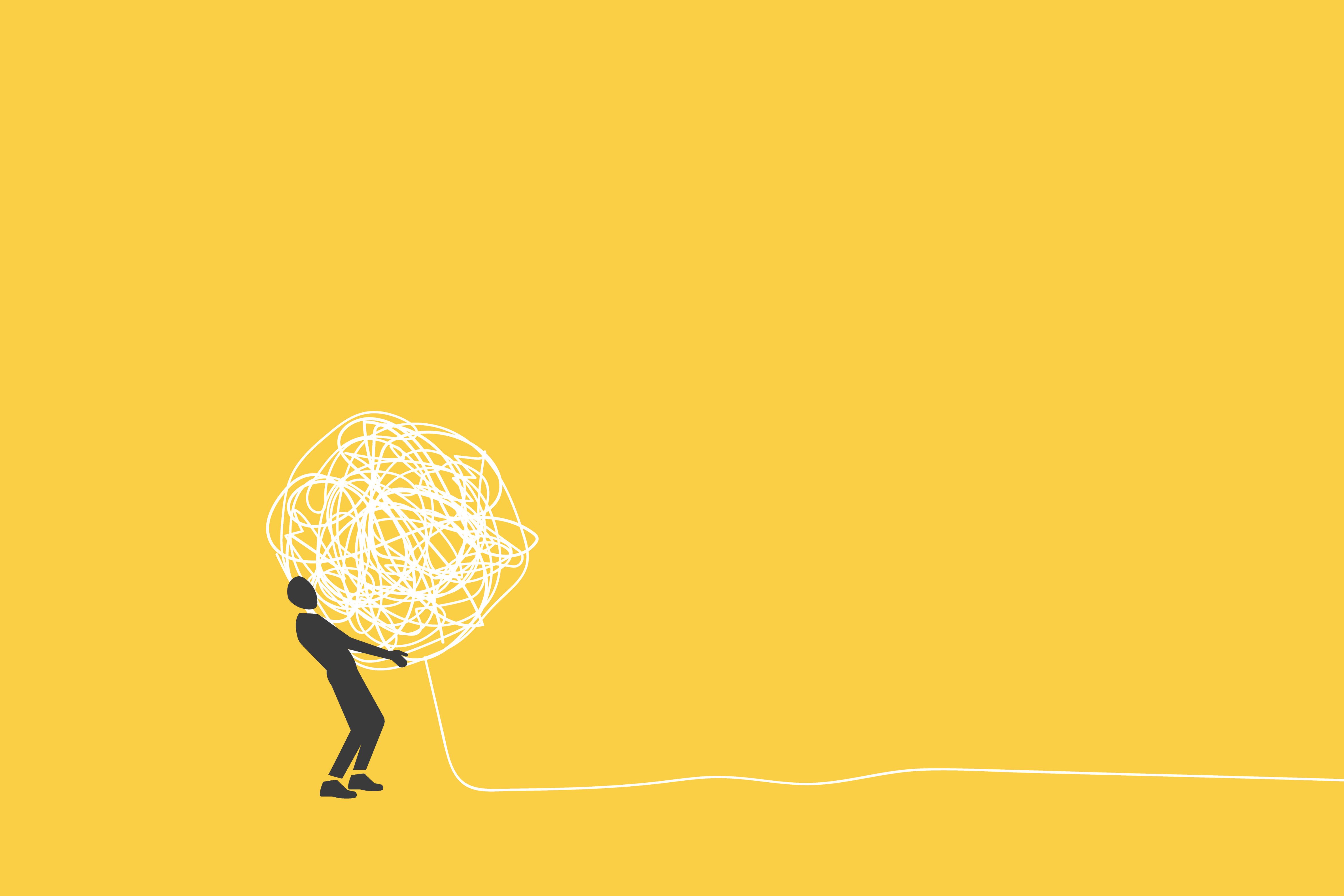 Poppetje met zware lading