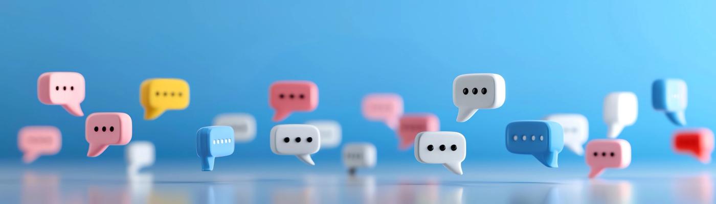 Tekstwolkjes met puntjes erin