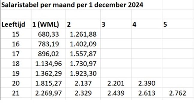 salaristabel per maand