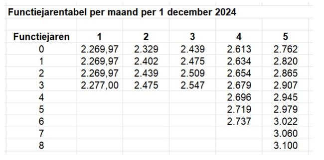 functiejarentabel per maand