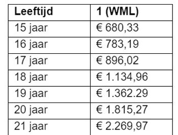 Salaristabel per maand wml per 1 juli 2024 cao tank en was