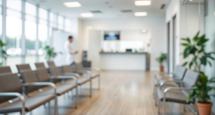 Lege stoelen in een kliniek
