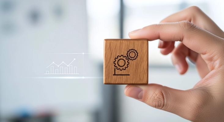 blokje met tandwielen