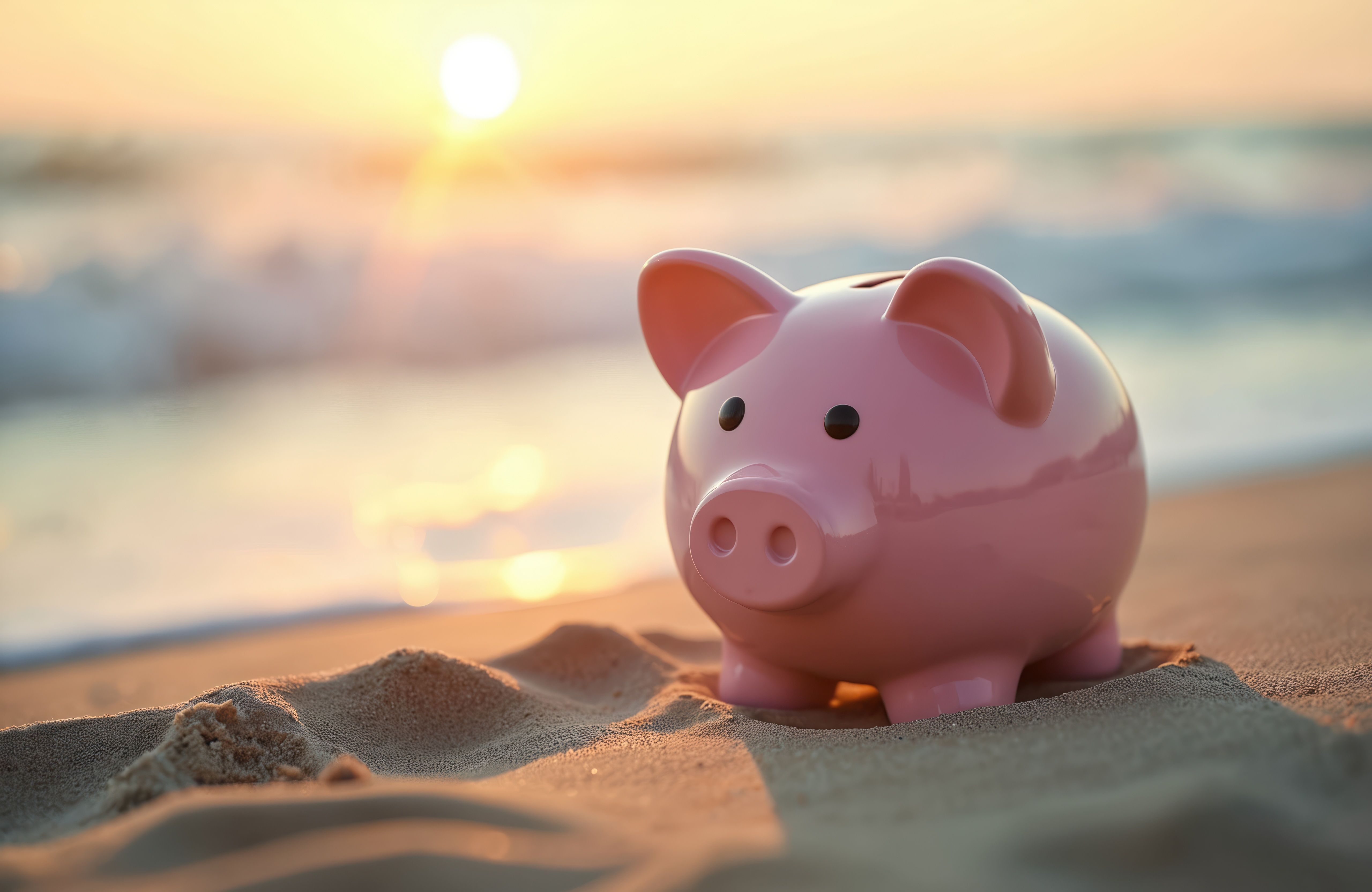 Spaarvarken in het zand