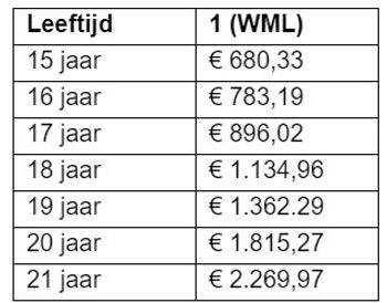 Salaristabel per maand carrosserie wml per 1 juli 2024
