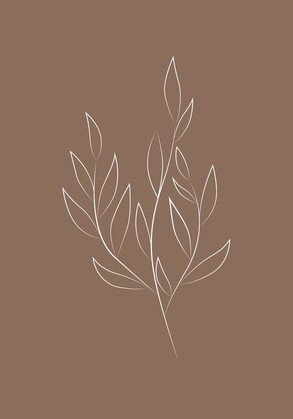 Drawed leaf Posters Brun — Hemvaruhuset