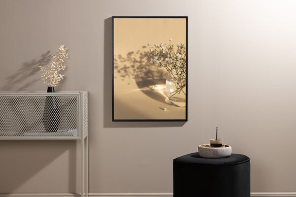 White Flowers Posters Beige — alternativ vy