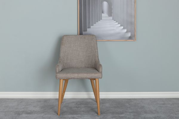 Plaza Matstol 2-pack Grå i grå (polyester linen)