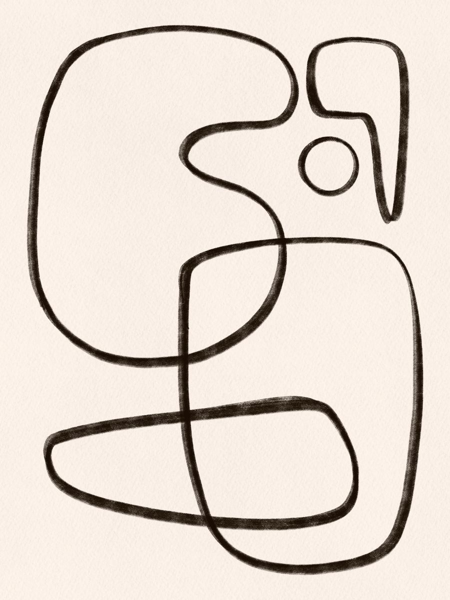 Line art Posters Vit