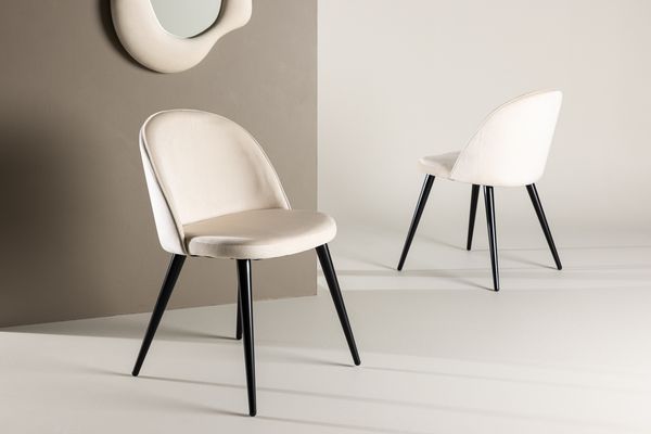 Velvet Matstol 2-pack Beige — alternativ vy