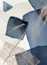 Blue Swirl Posters Beige bild 1