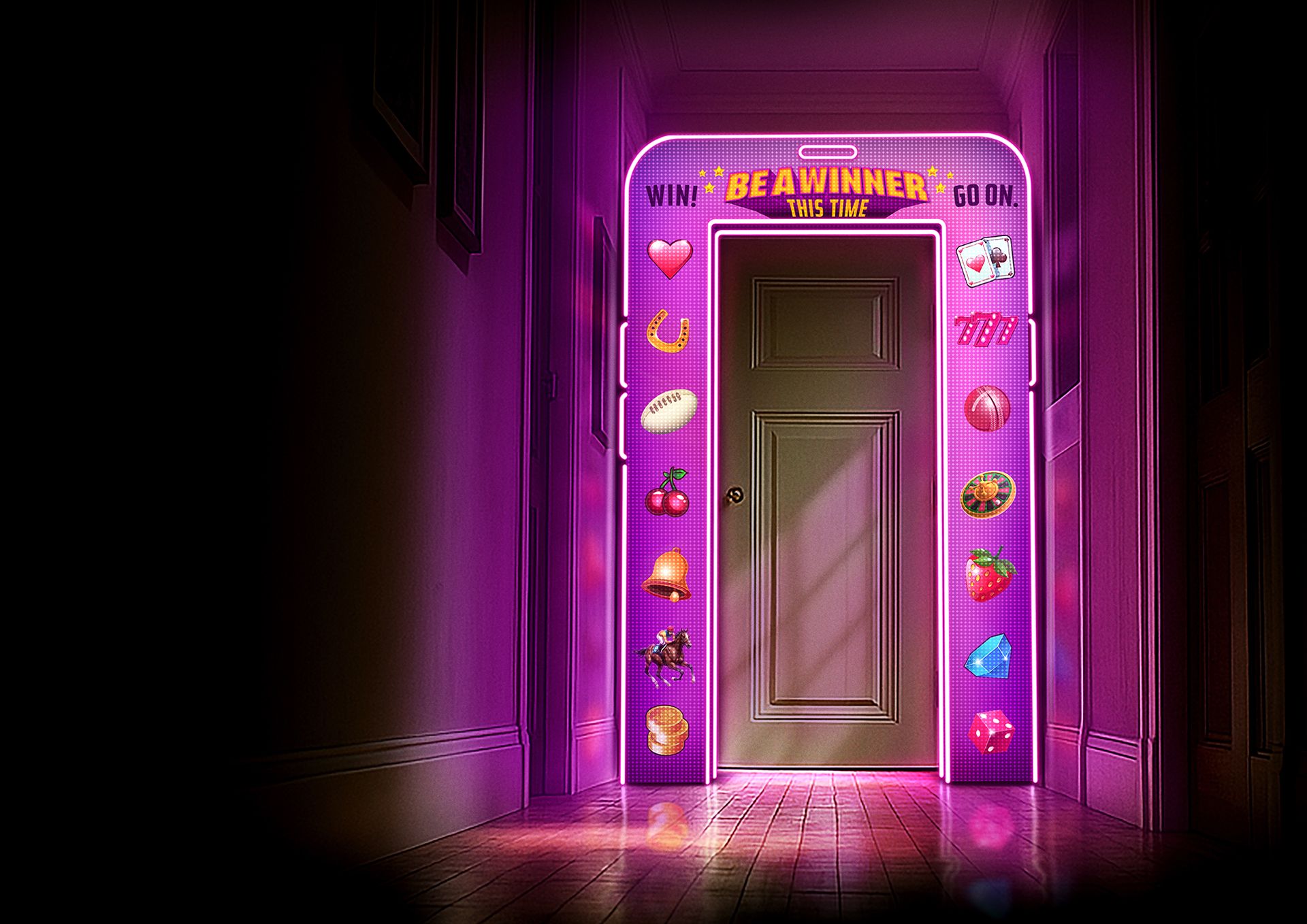 Wood door with some gambling sign around it