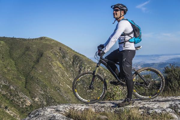 Mountain bike rider on affordable bike