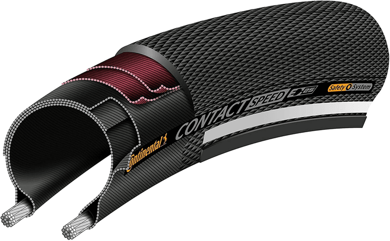 Cross section of the Continental Contact speed bike tire