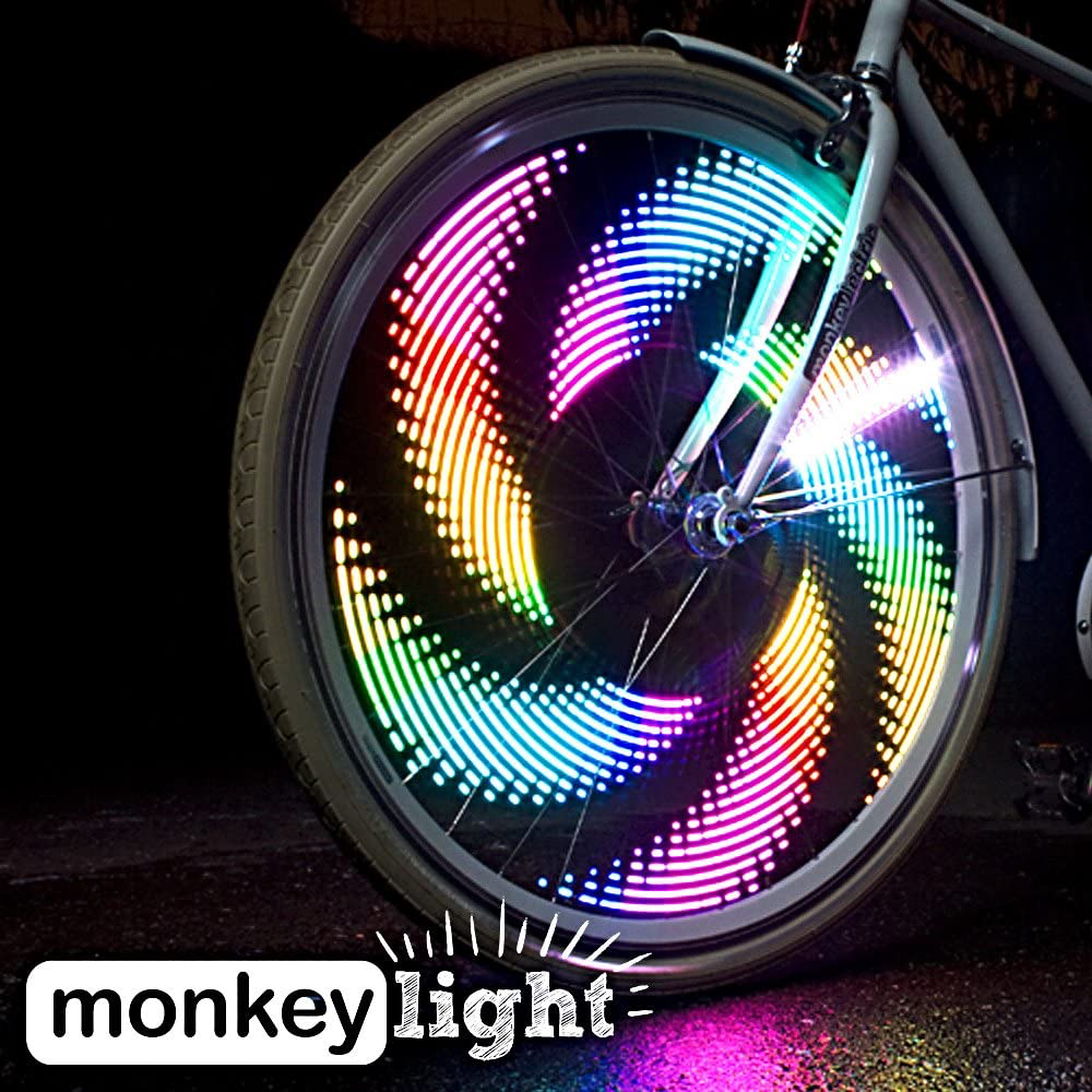MUXIA 3D Bicycle Spoke LED Lights Colorful Waterproof Bike Rim Lights 30 Patterns 16 LED Bike Spokes Light Changes Patterns for MTB Wheel Tire 2 pcs