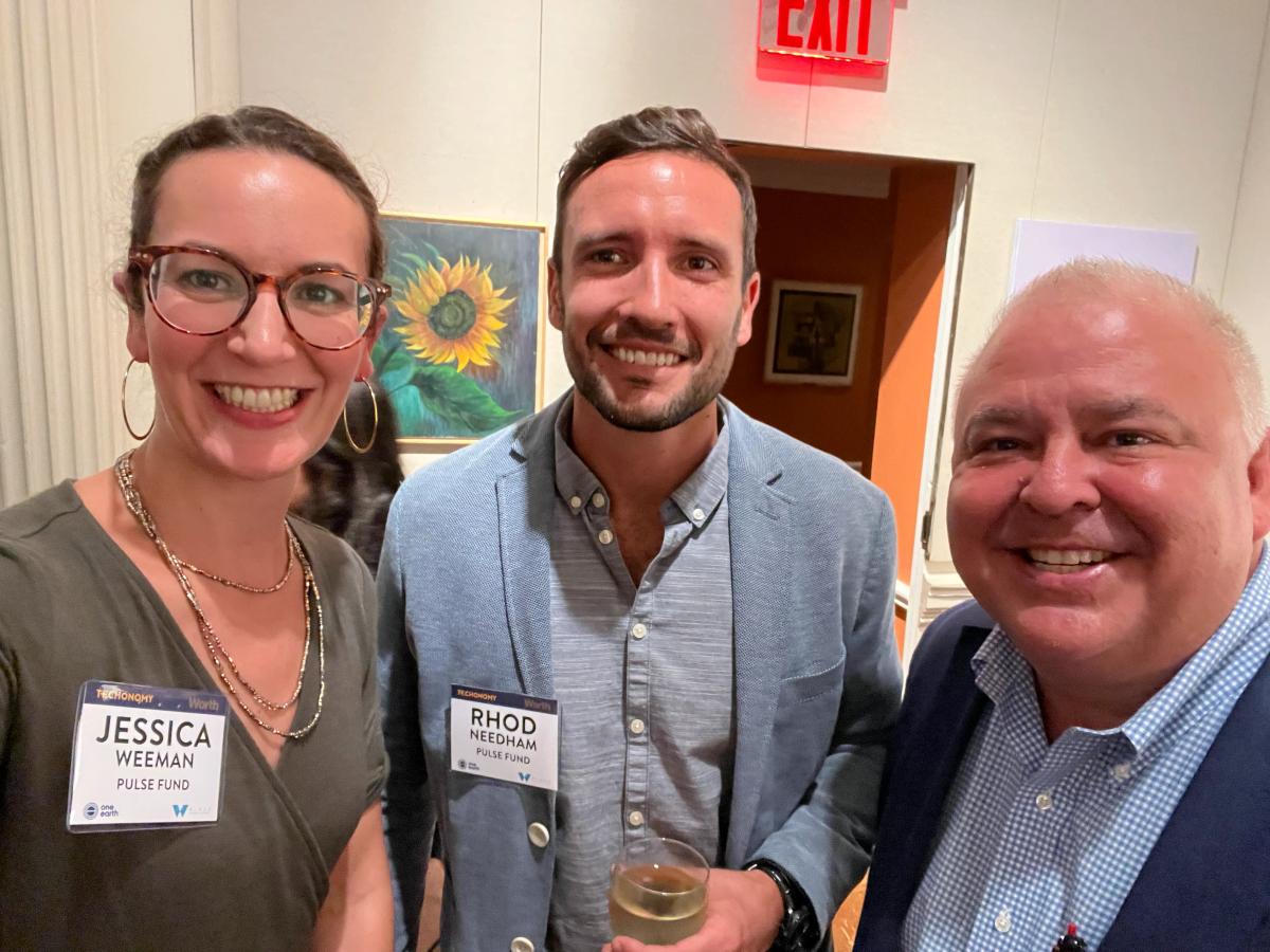 An event of Weemston Consulting. Jessica weeman networking with two other men