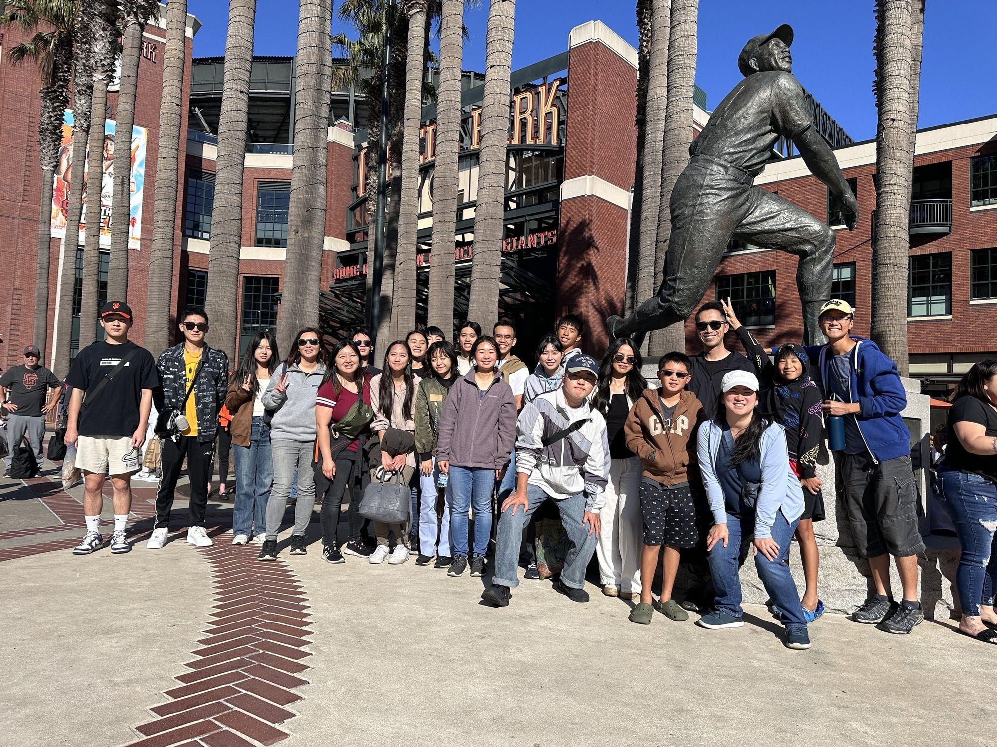 The chapter together outside the ballpark in San Francisco.