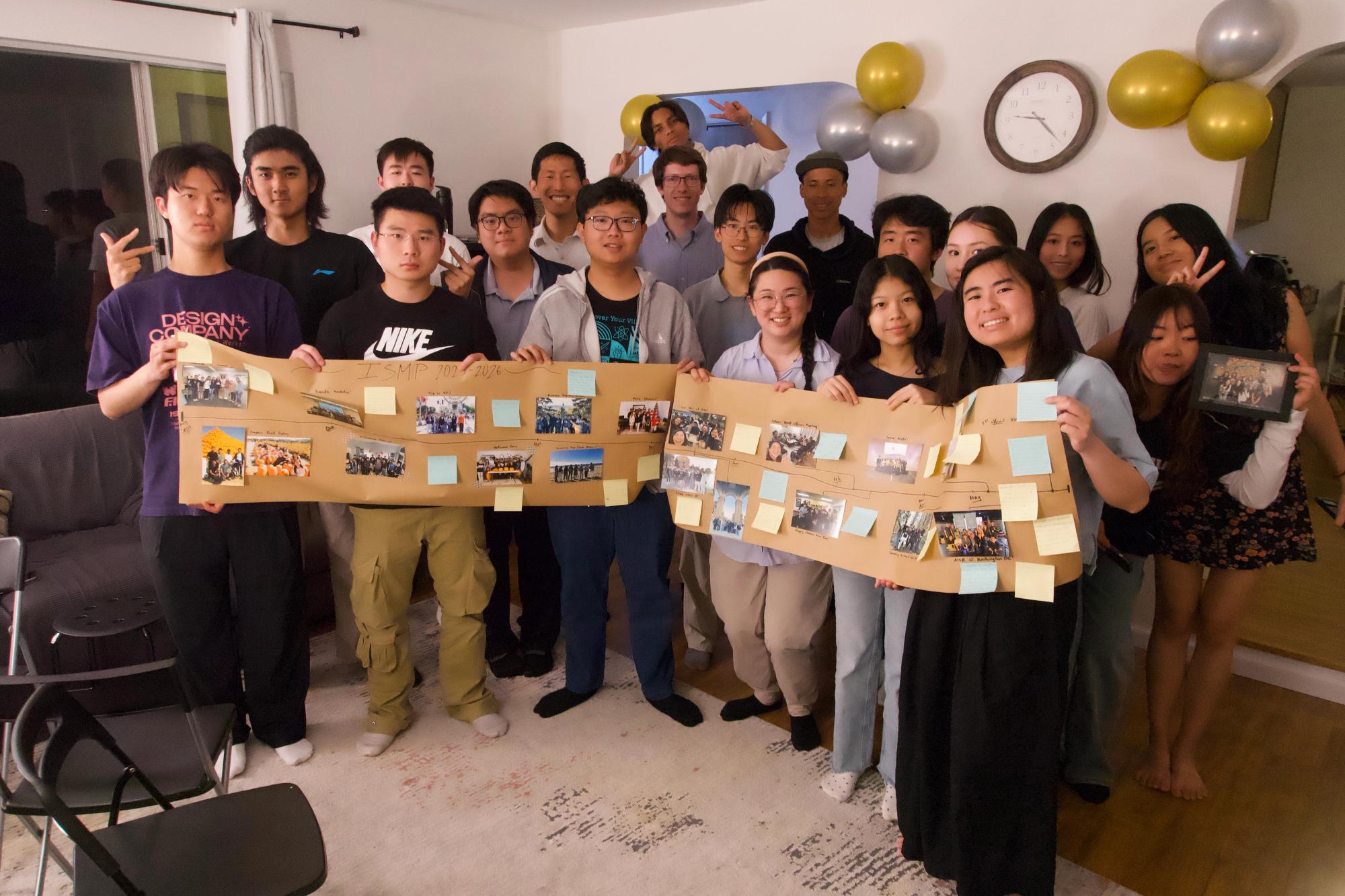 Mentors and students at the ISMP table during the De Anza end of year celebration