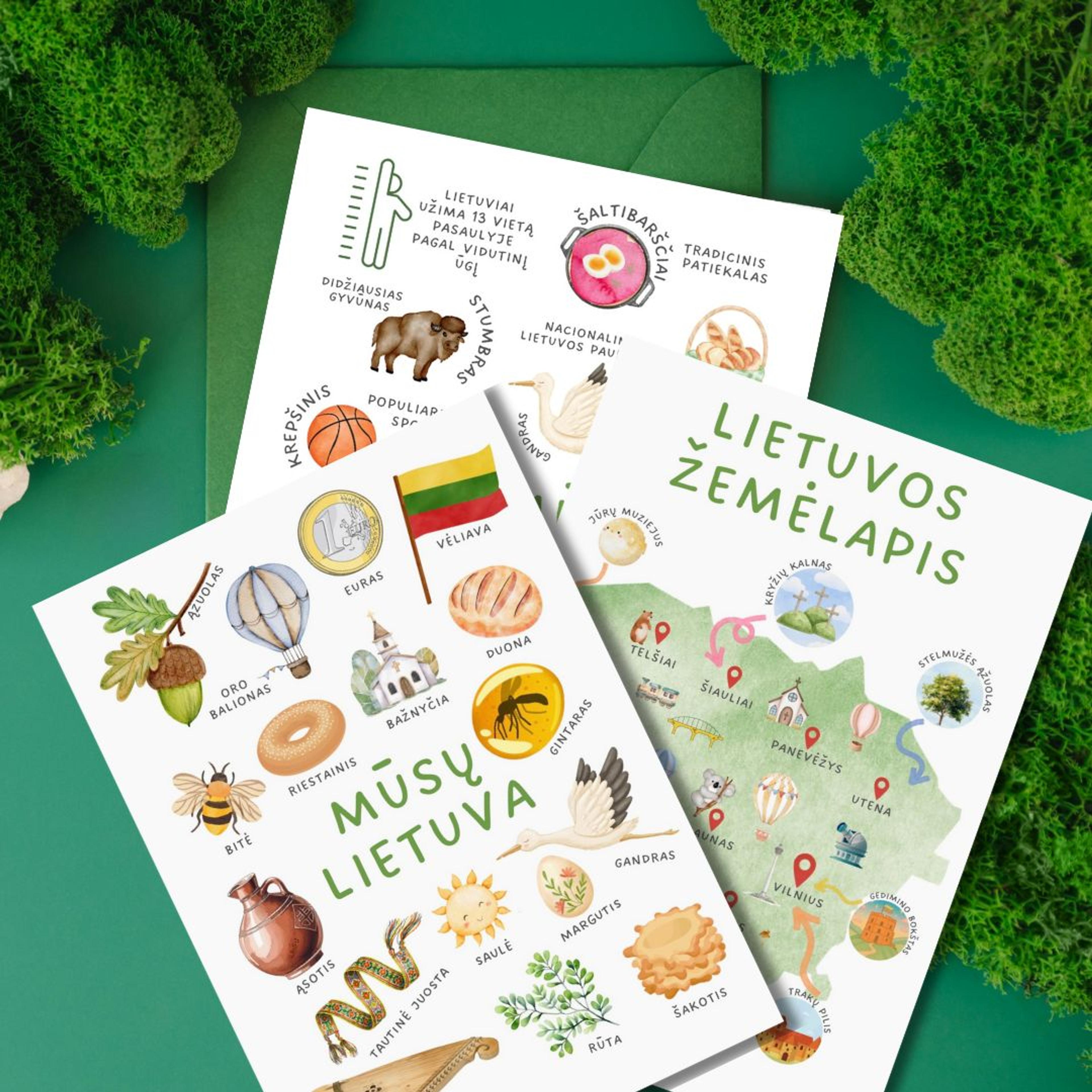 Mūsų Lietuva edukaciniai plakatai vaikams