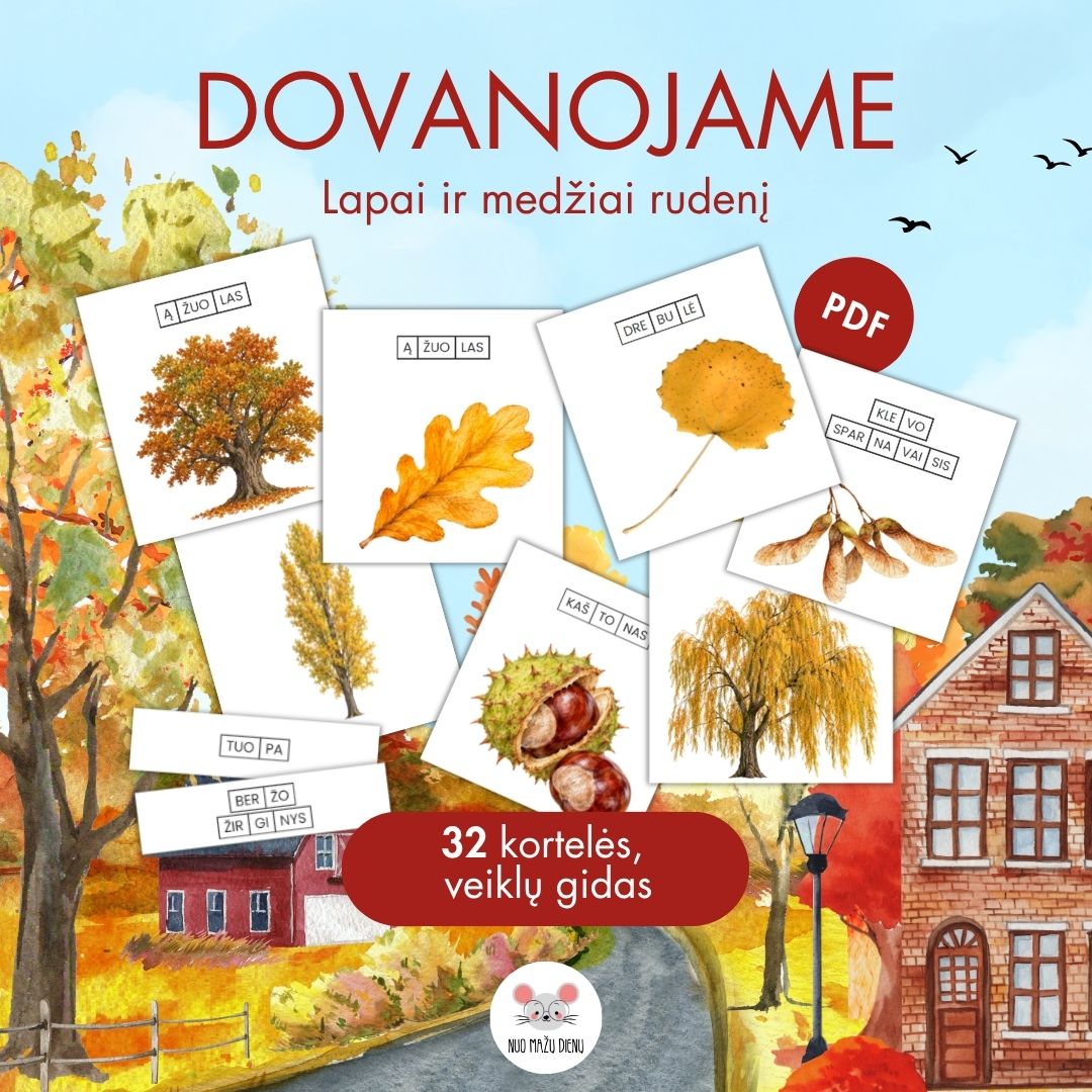 Dovana - medžių ir lapų rudenį kortelės