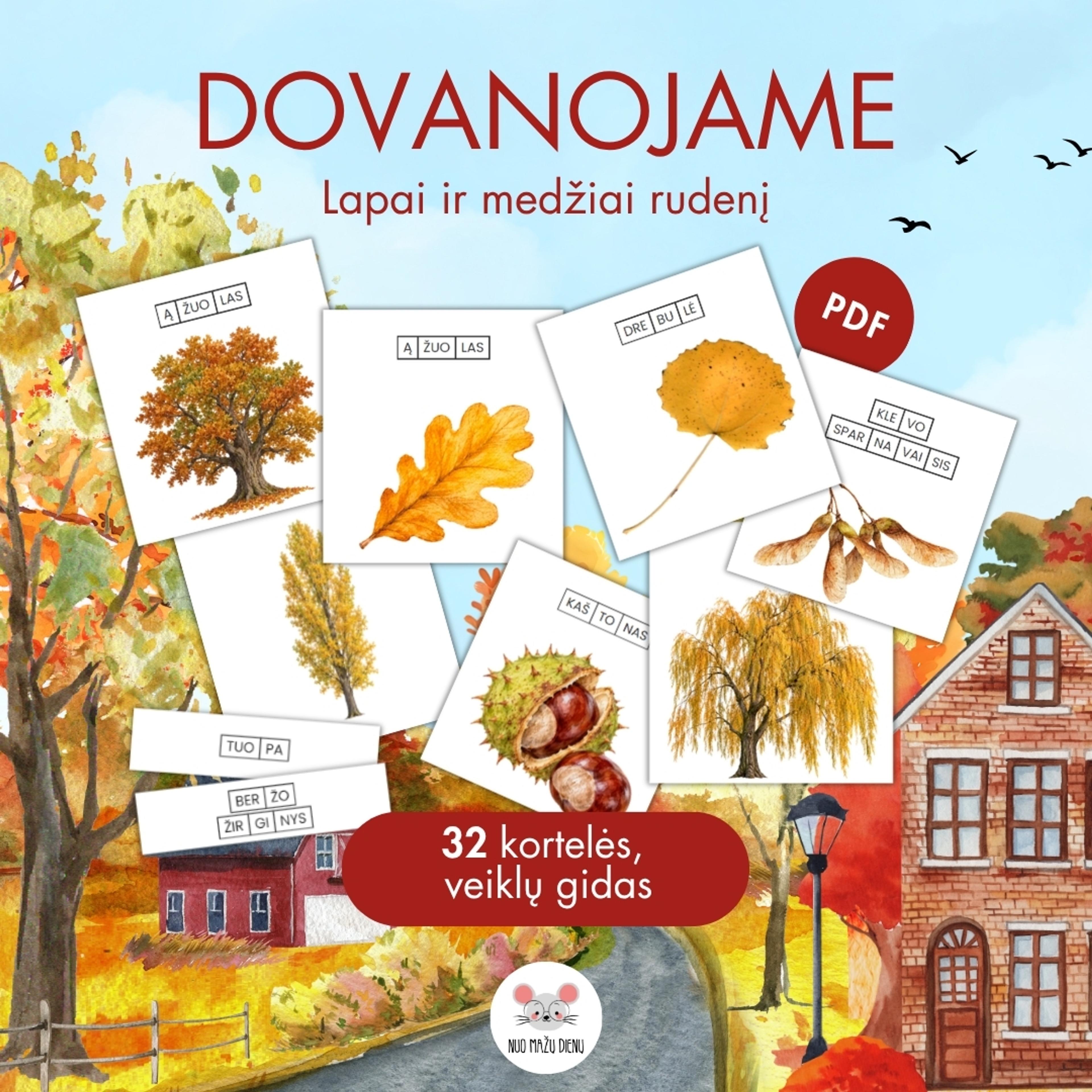 Dovana - Medžių ir lapų rudenį kortelės