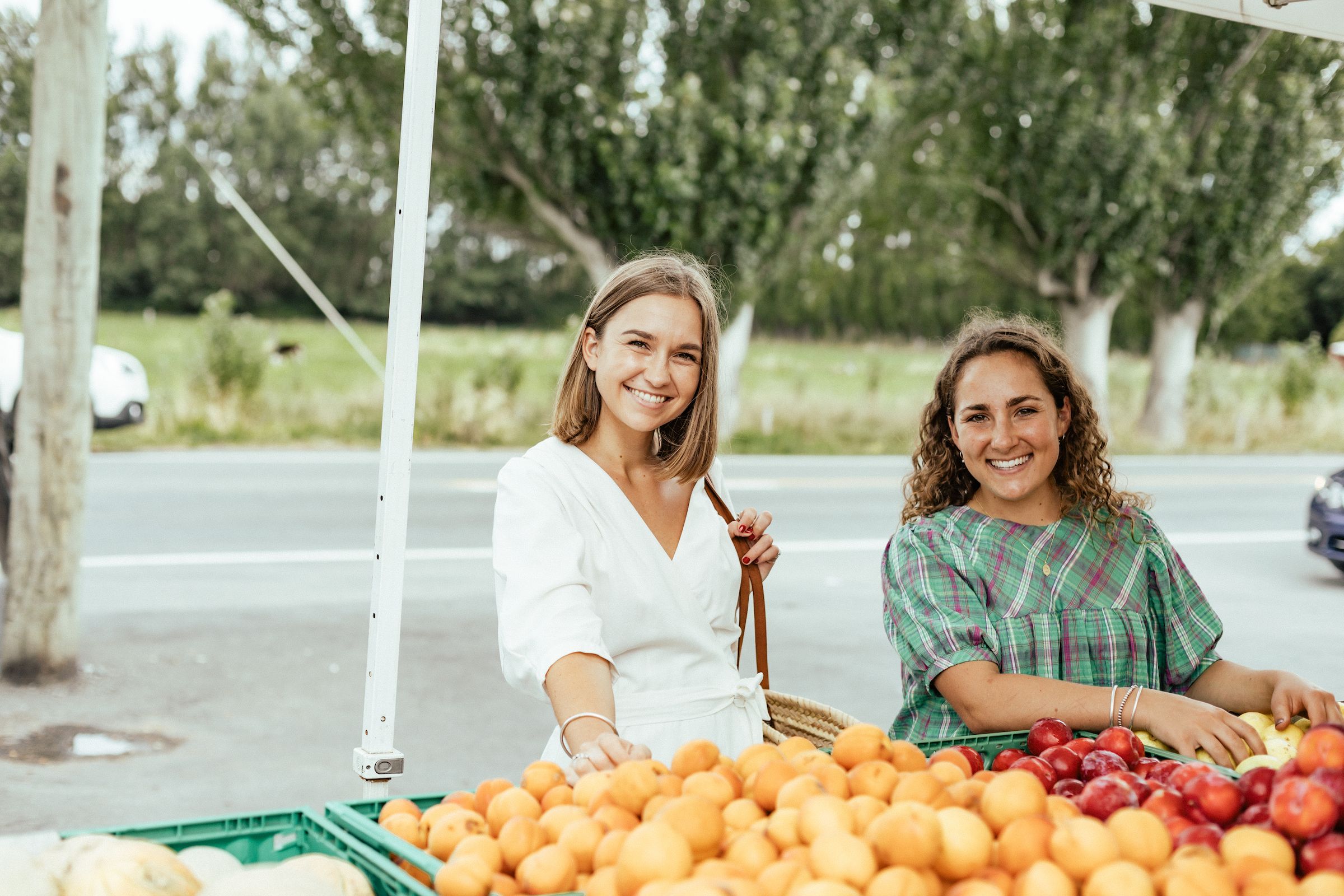 Photo of Margo & Rosa shopping for fruit