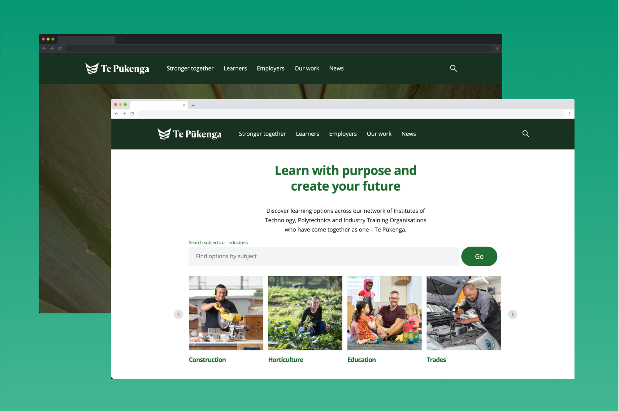 Screenshot of Te Pukenga website