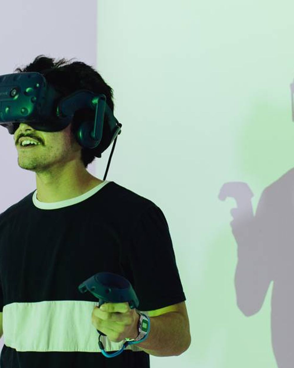Student using a VR headset