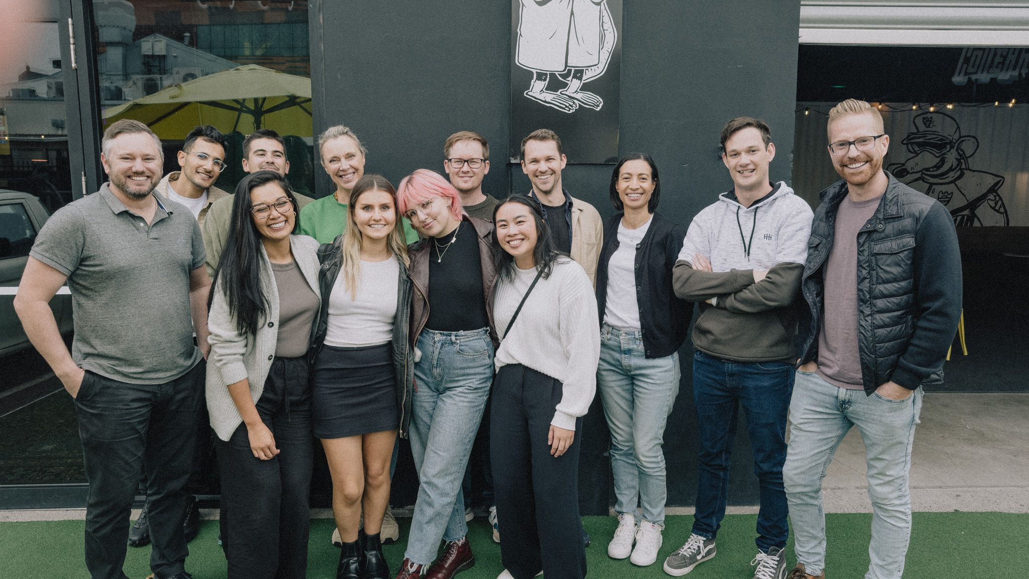 Voyage team photo after ping pong tournament