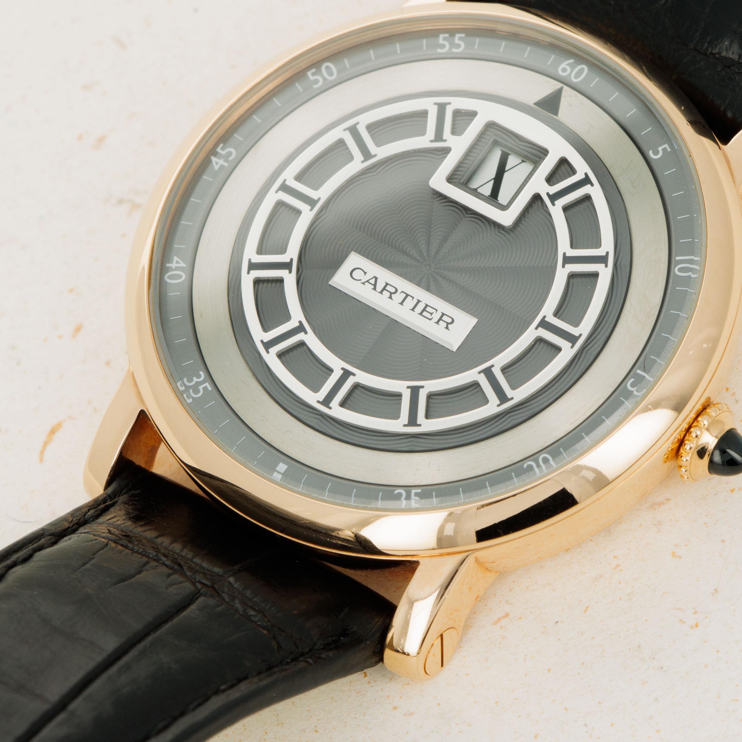 Cartier Rotonde de Cartier Jump Hour W1553751 18k RG Auctions