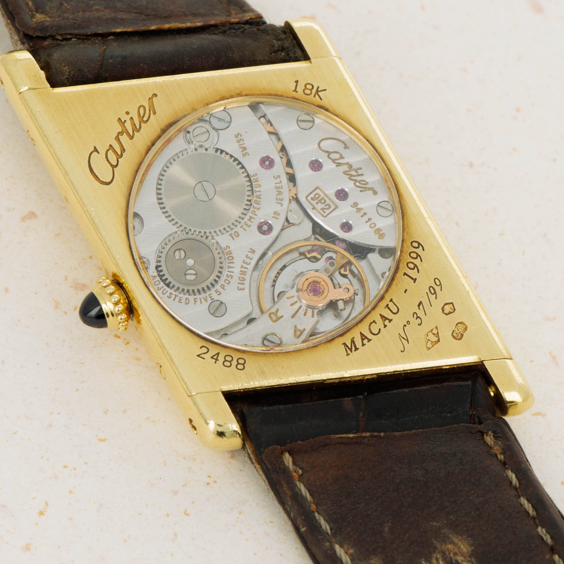 Cartier Tank Asymetrique For Macau 2488 YG Box and Papers